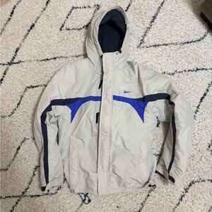 Nike Men's Light Gray and Blue Performance Jacket